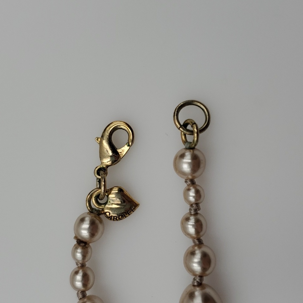 Carolee Champagne Pearls & Gold Tassel Pendant Necklace - Picture 8 of 8